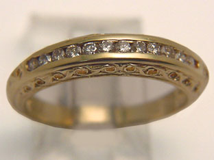 14k GOLD 36pt CHANNEL SET DIAMOND RING WEDDING BAND  